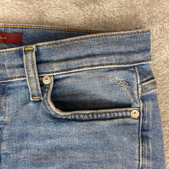 7 For All Mankind Roxanne Ankle Jeans Distressed Raw Edge Light Wash Size 27 - Picture 4 of 16